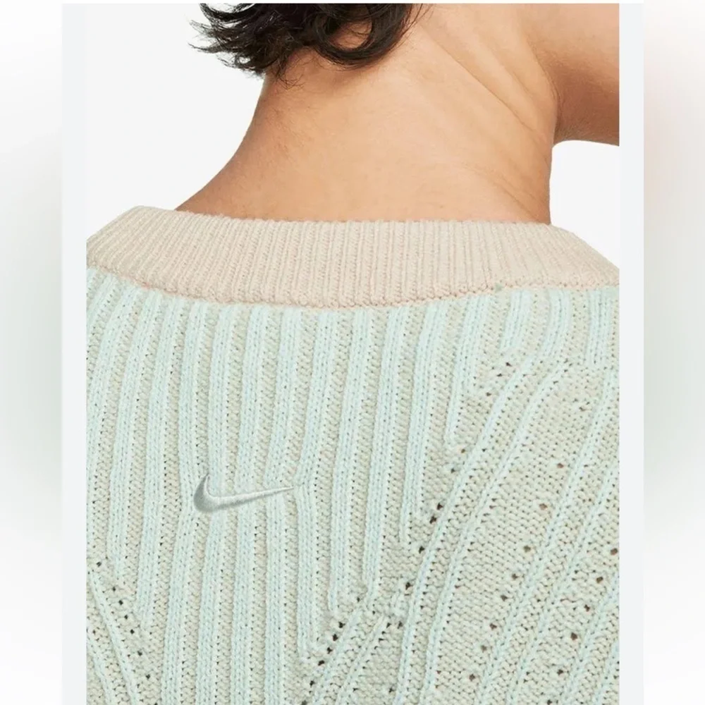 Nike Yoga Luxe Wool blend cover up knit crew neck sweater sz L